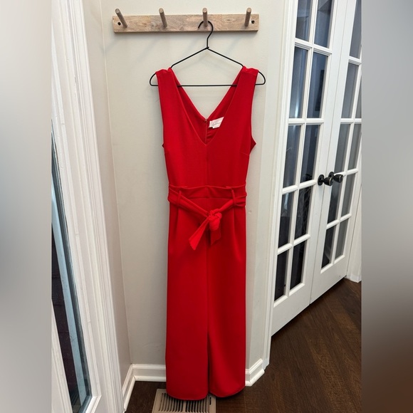 Anthropologie Cathy Structured Jumpsuit in Red - Picture 3 of 12